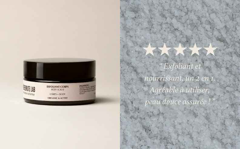 Un diptyque de l'exfoliant corps et du sel avec un avis