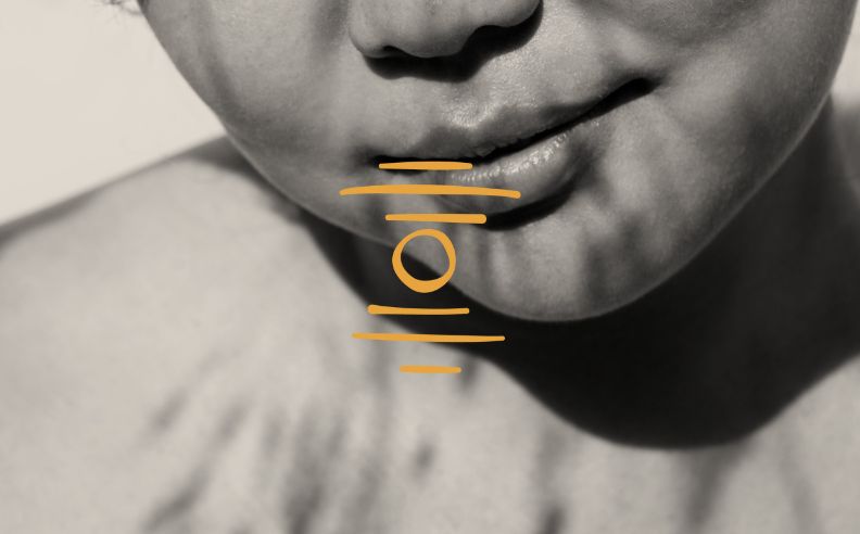 Zoom brut sur la peau et le pictogramme apaiser